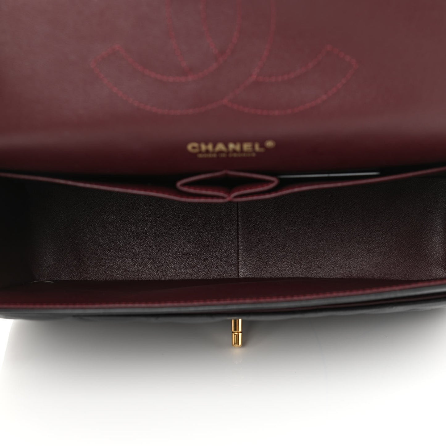 Lambskin Quilted Jumbo Double Flap Black