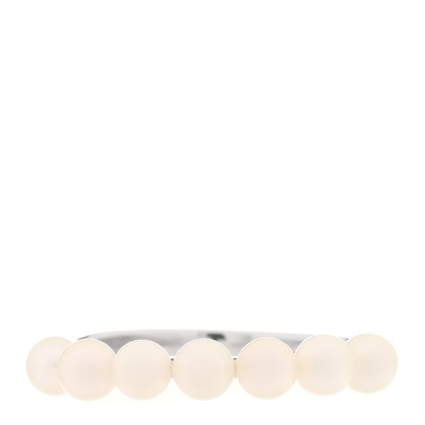 18K White Gold Akoya Pearl 3.5-4mm Stackable Ring 53 6.5