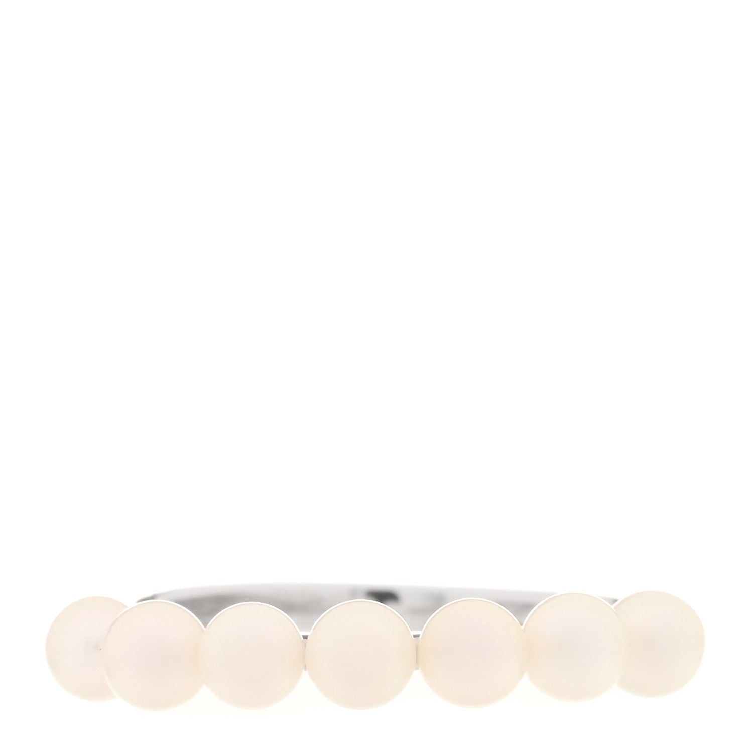 Mikimoto 18K White Gold Akoya Pearl 3.5-4mm Stackable Ring 53 6.5 1 of 5