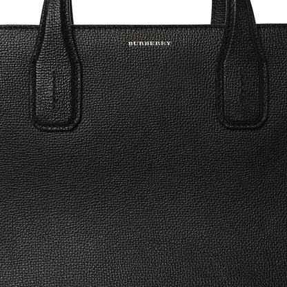 Burberry Derby Calfskin Vintage Check Medium Banner Tote Black 12 of 20