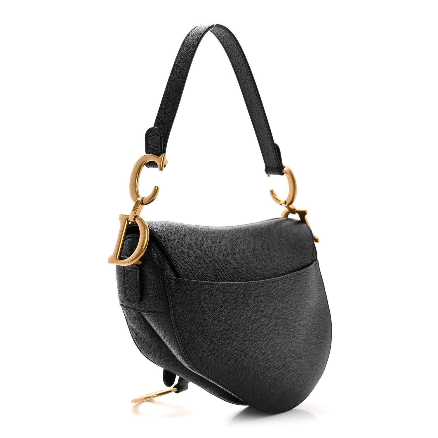 Christian Dior Grained Calfskin Saddle Bag Black 3 of 10