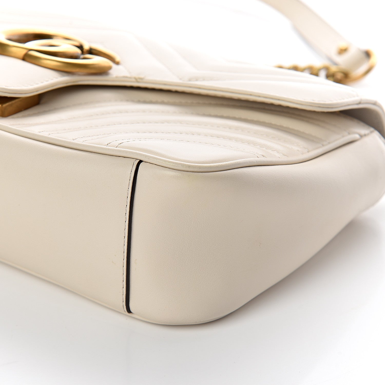 Gucci Calfskin Matelasse Small GG Marmont Shoulder Bag White 8 of 8