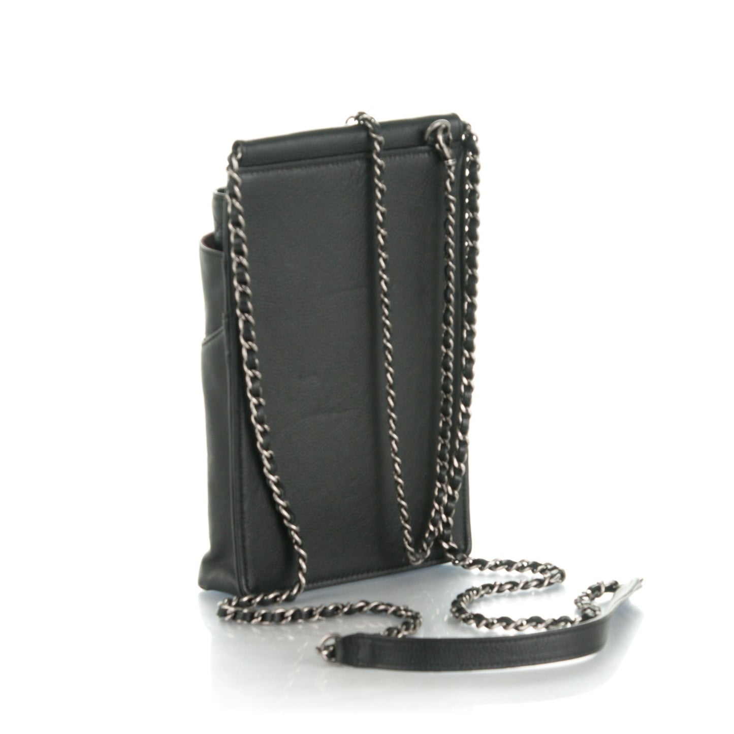 Calfskin Quilted CC Waiter Clutch Clutch With Chain Black