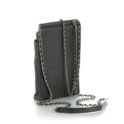 Chanel Calfskin Quilted CC Waiter Clutch Clutch With Chain Black 3 of 14