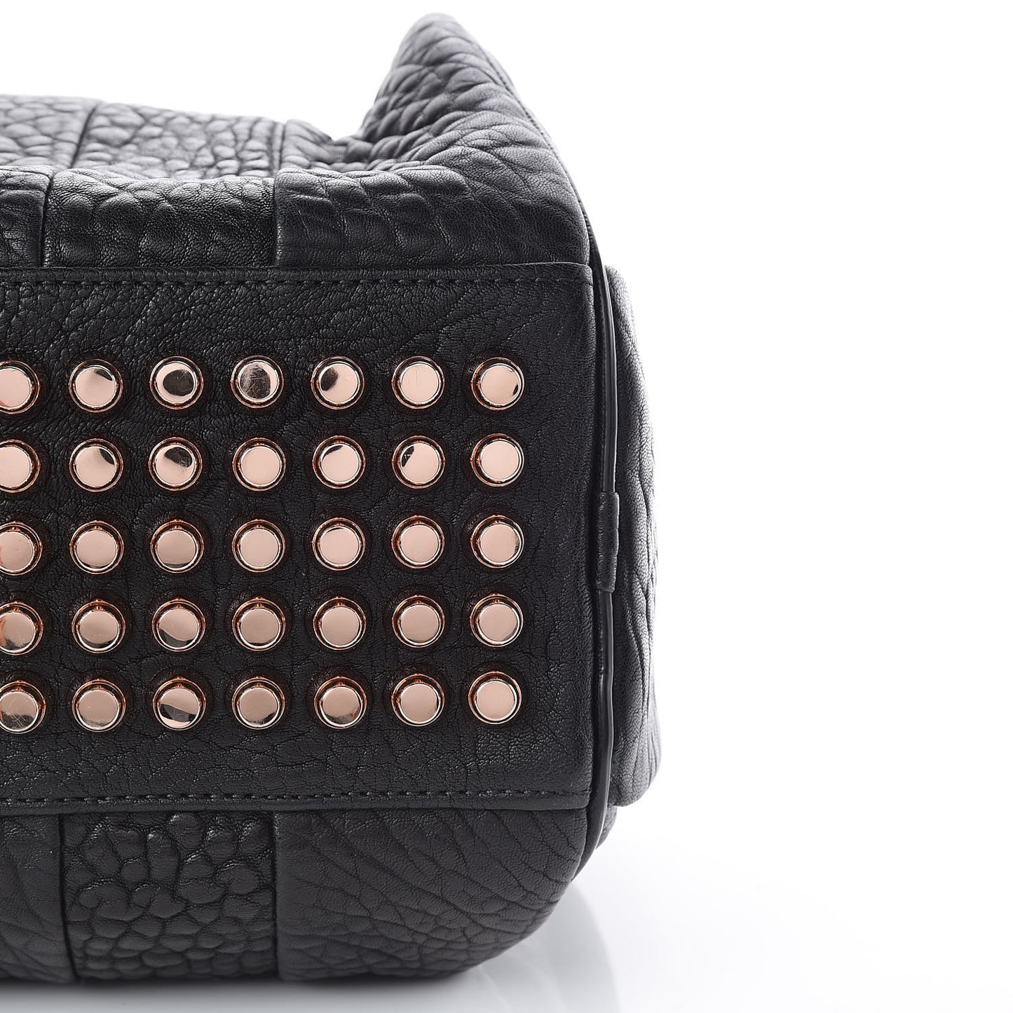 Pebbled Lambskin Rocco Black Rose Gold Hardware