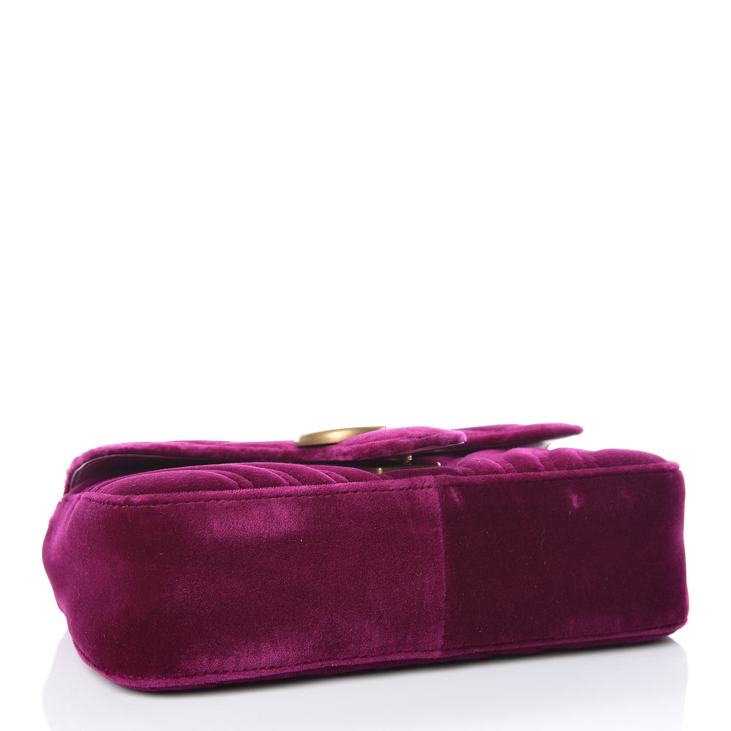 Velvet Matelasse Mini GG Marmont Shoulder Bag Fuchsia Violet Cyclamen