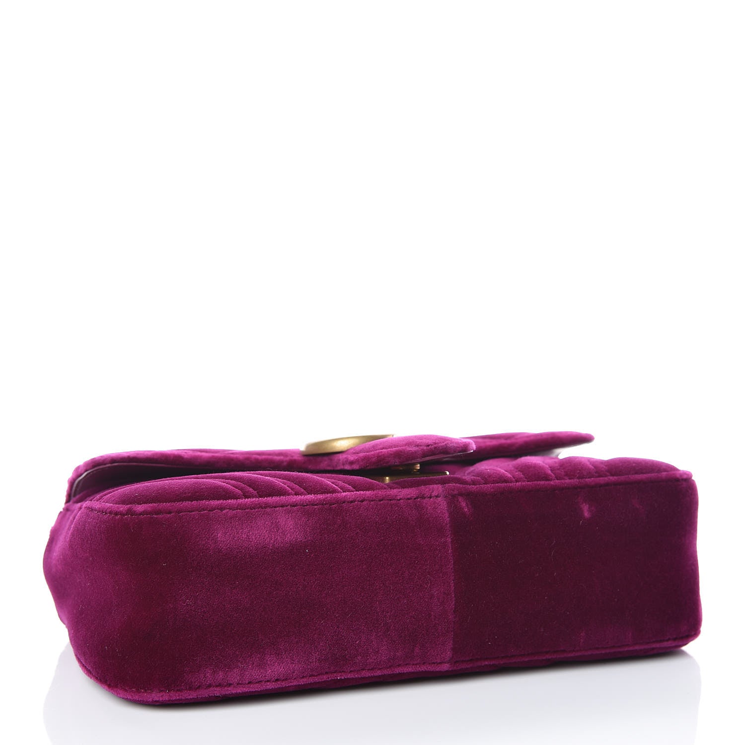 Gucci Velvet Matelasse Mini GG Marmont Shoulder Bag Fuchsia Violet Cyclamen 4 of 9
