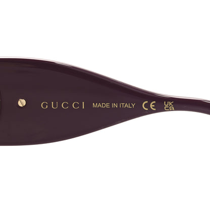 Gucci Acetate Rectangular Frame Chain Sunglasses GG1022S Burgundy 5 of 7