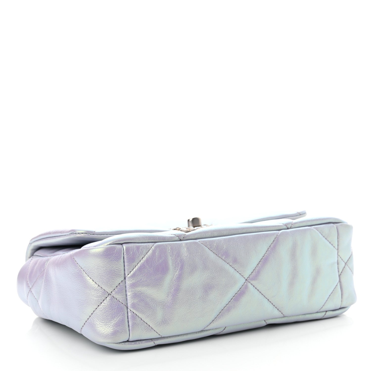 Chanel Iridescent Calfskin Quilted Medium Chanel 19 Flap Light Purple Blue 4 of 12