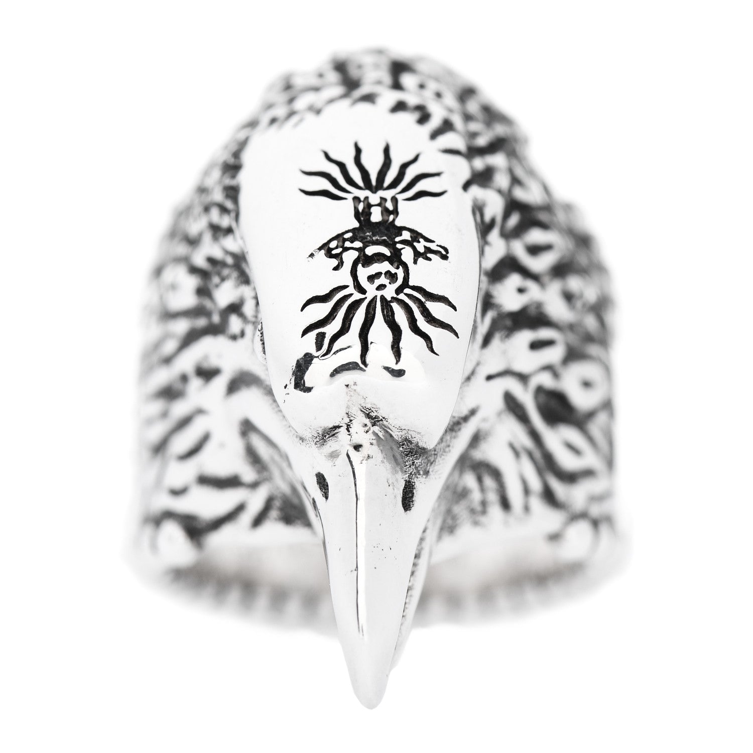 Gucci Sterling Silver Large Anger Forest Eagle Head Ring 50 5.5 2 of 7