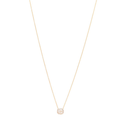 David Yurman 18K Yellow Gold Diamond Cushion Stud Pendant Necklace 1 of 5