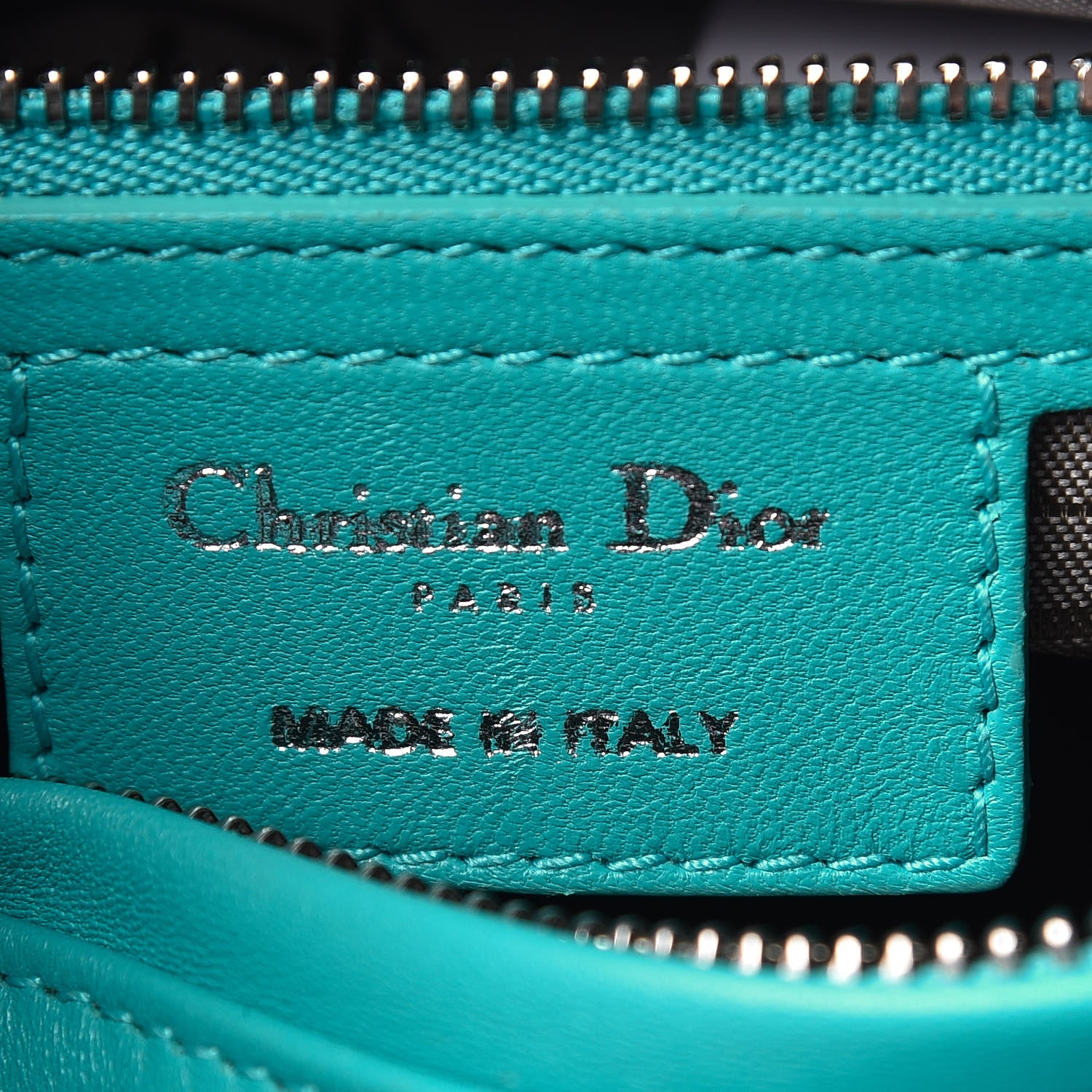 Christian Dior Lambskin Cannage Medium Lady Dior Turquoise 6 of 12