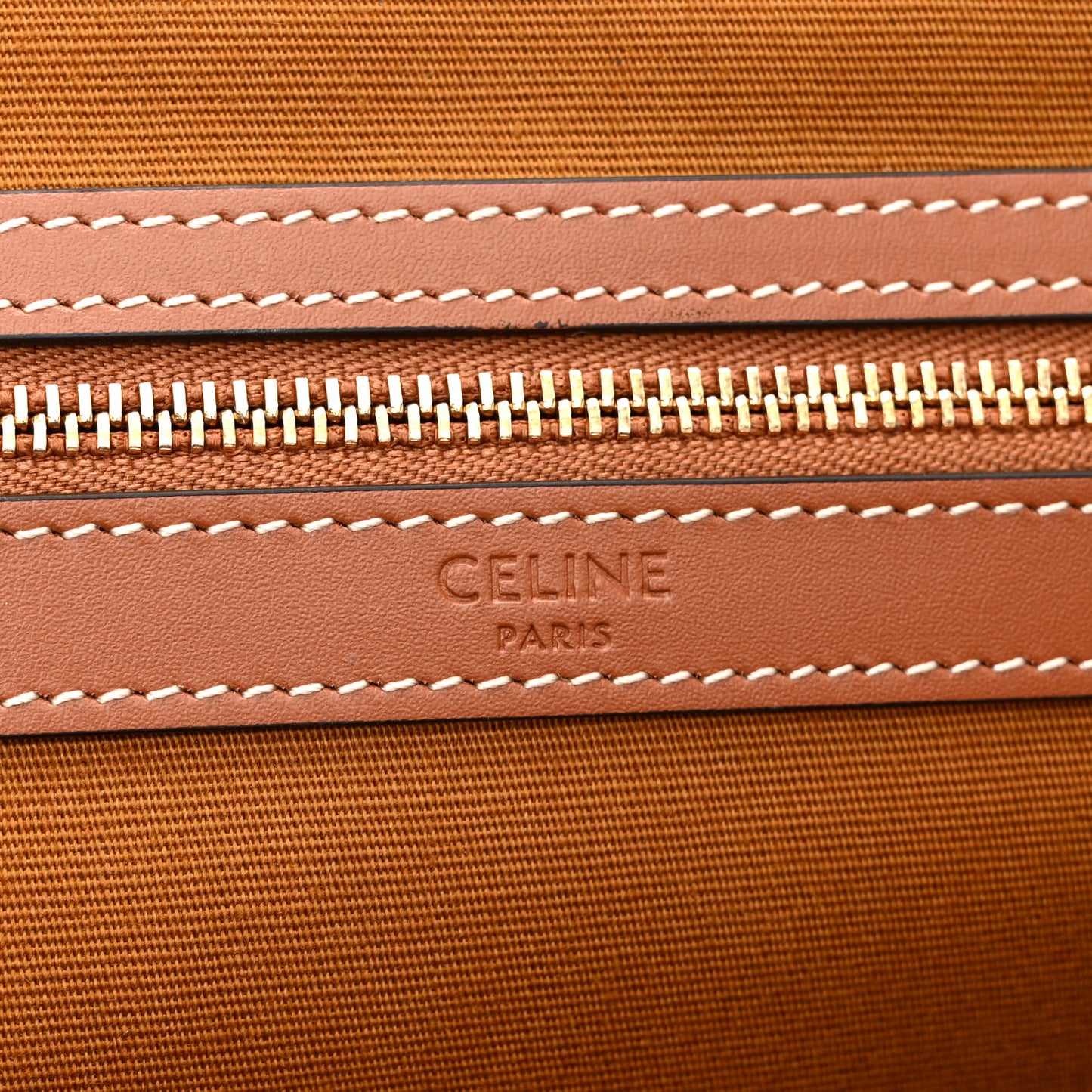 Triomphe Canvas Calfskin Medium Cabas Bag Tan