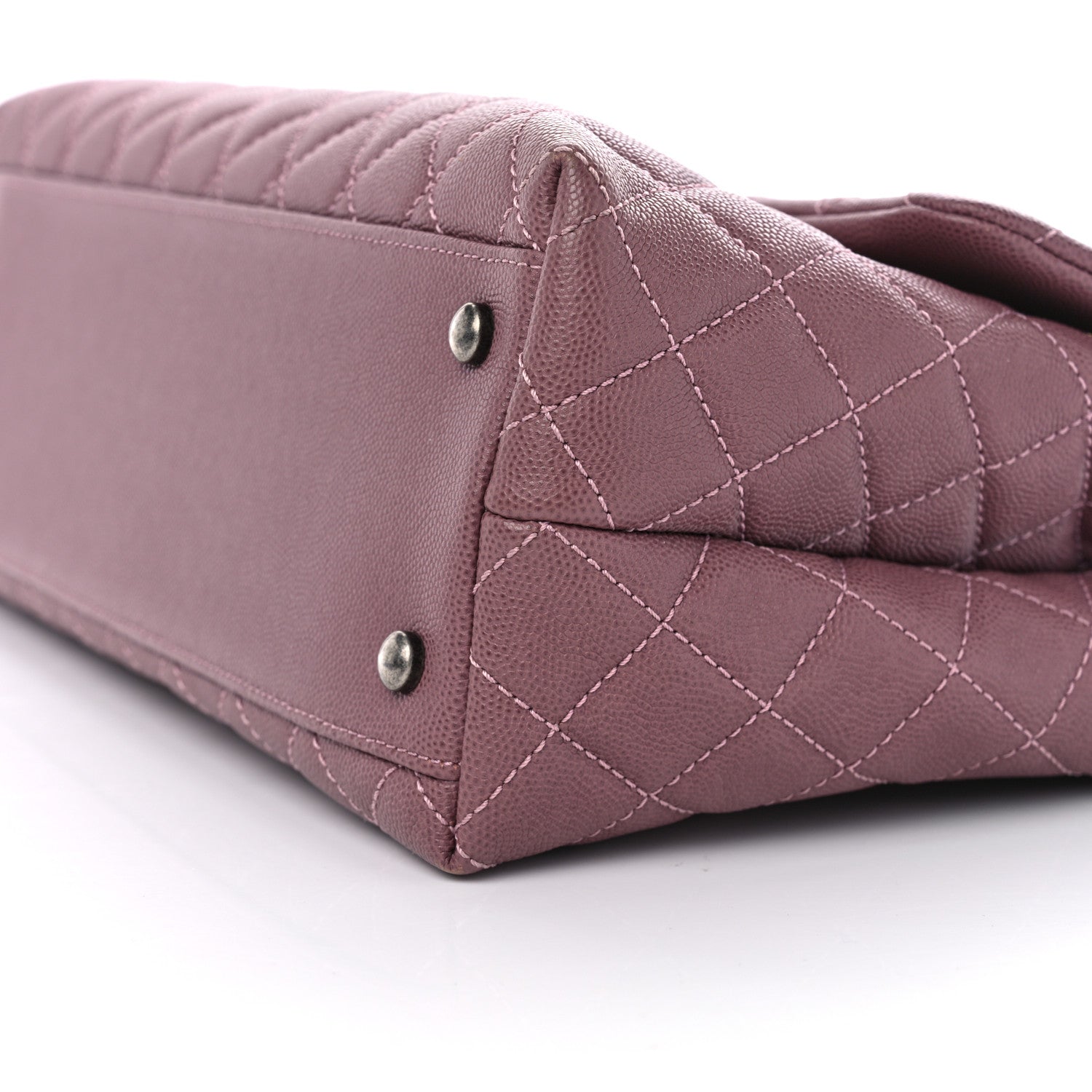 Chanel Caviar Lizard Quilted Medium Coco Handle Flap Pink 10 of 10