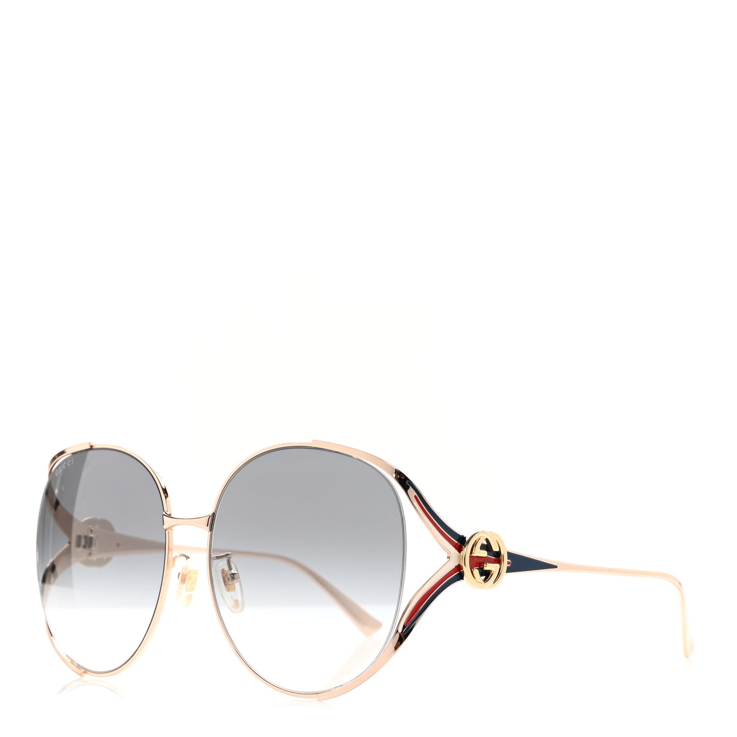 Metal Oversized Round Frame GG0225S Sunglasses Gold