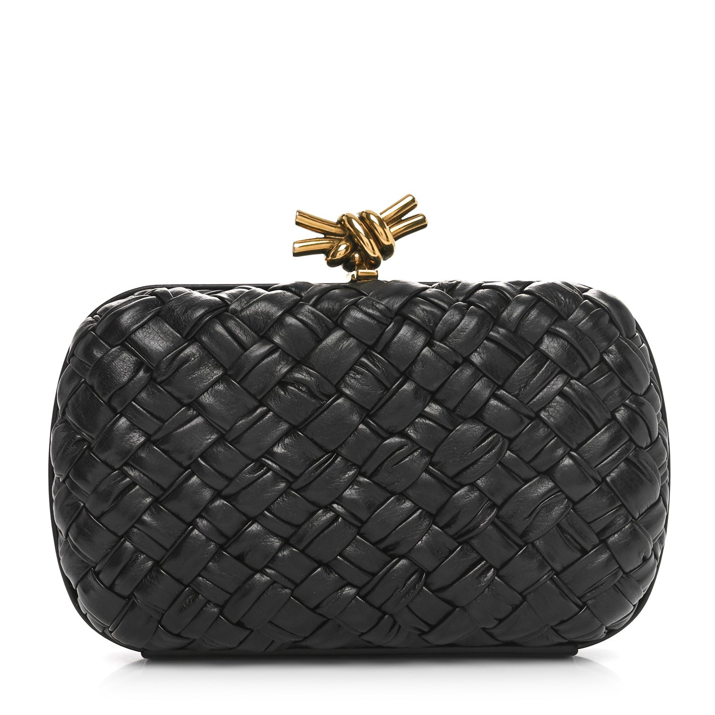Nappa Intrecciato Knot Clutch Black