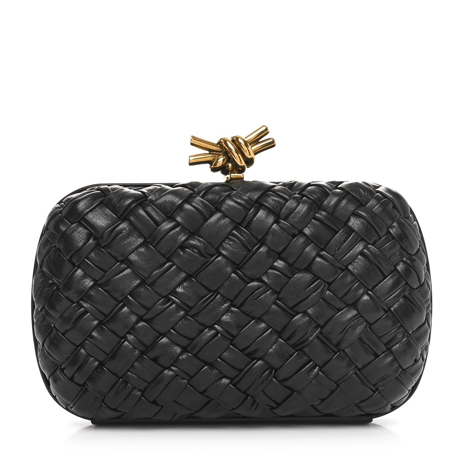 Bottega Veneta Nappa Intrecciato Knot Clutch Black 1 of 9