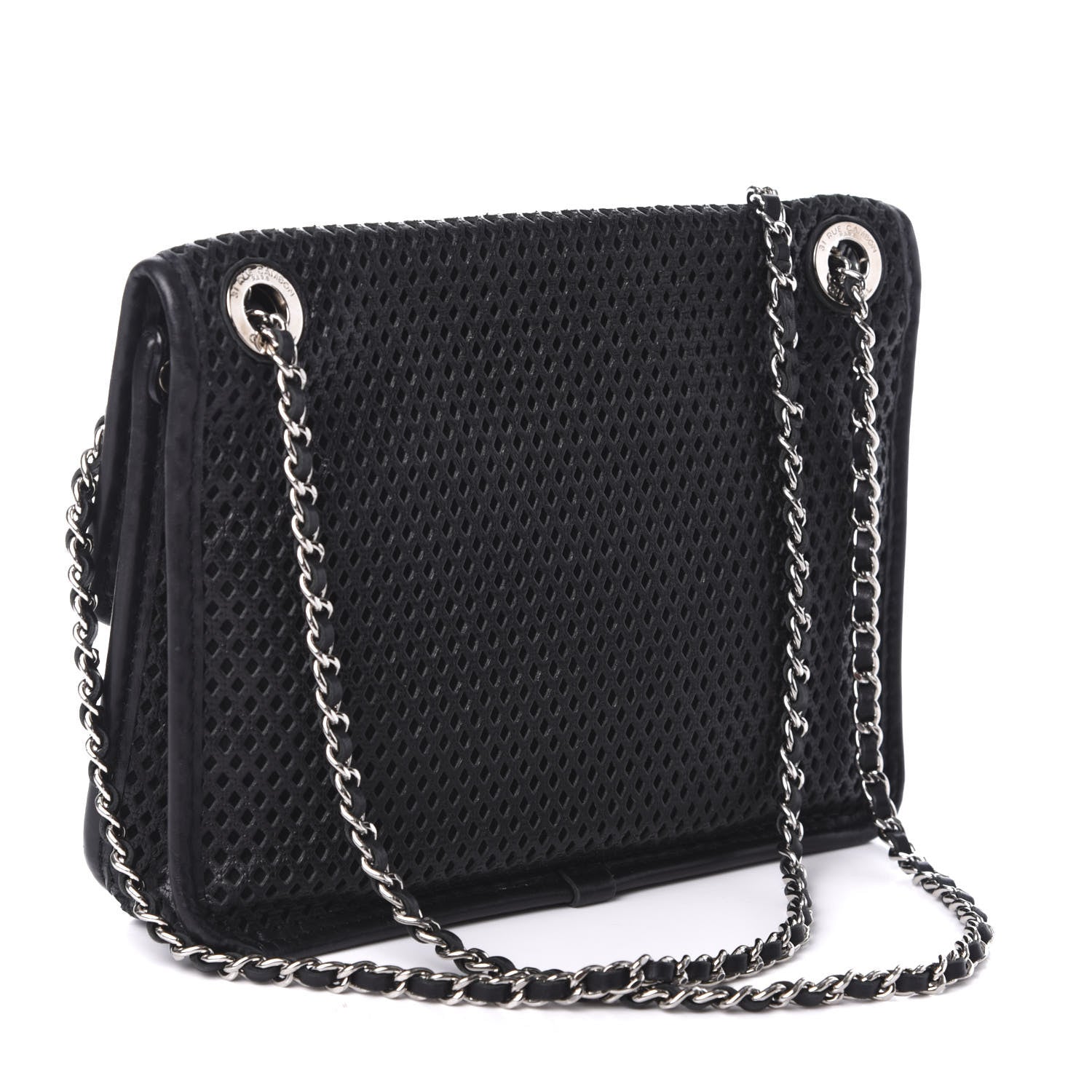 Chanel Metallic Perforated Calfskin Small Up In The Air Flap Black 4 of 18