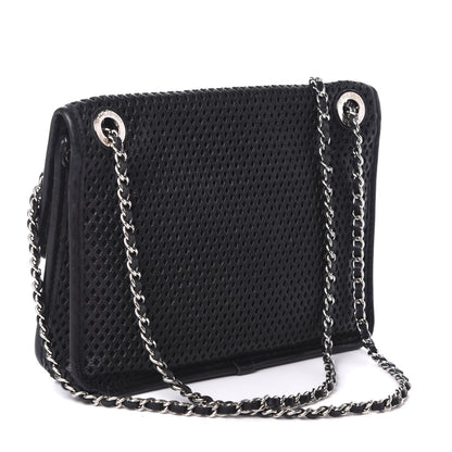 Chanel Metallic Perforated Calfskin Small Up In The Air Flap Black 4 of 18