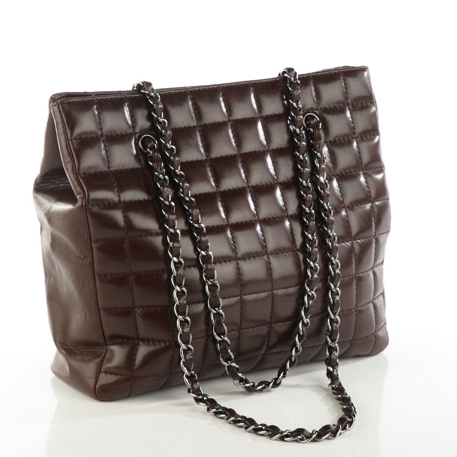 Chanel Lambskin Quilted Chocolate Bar Mademoiselle Shoulder Bag Brown 3 of 7