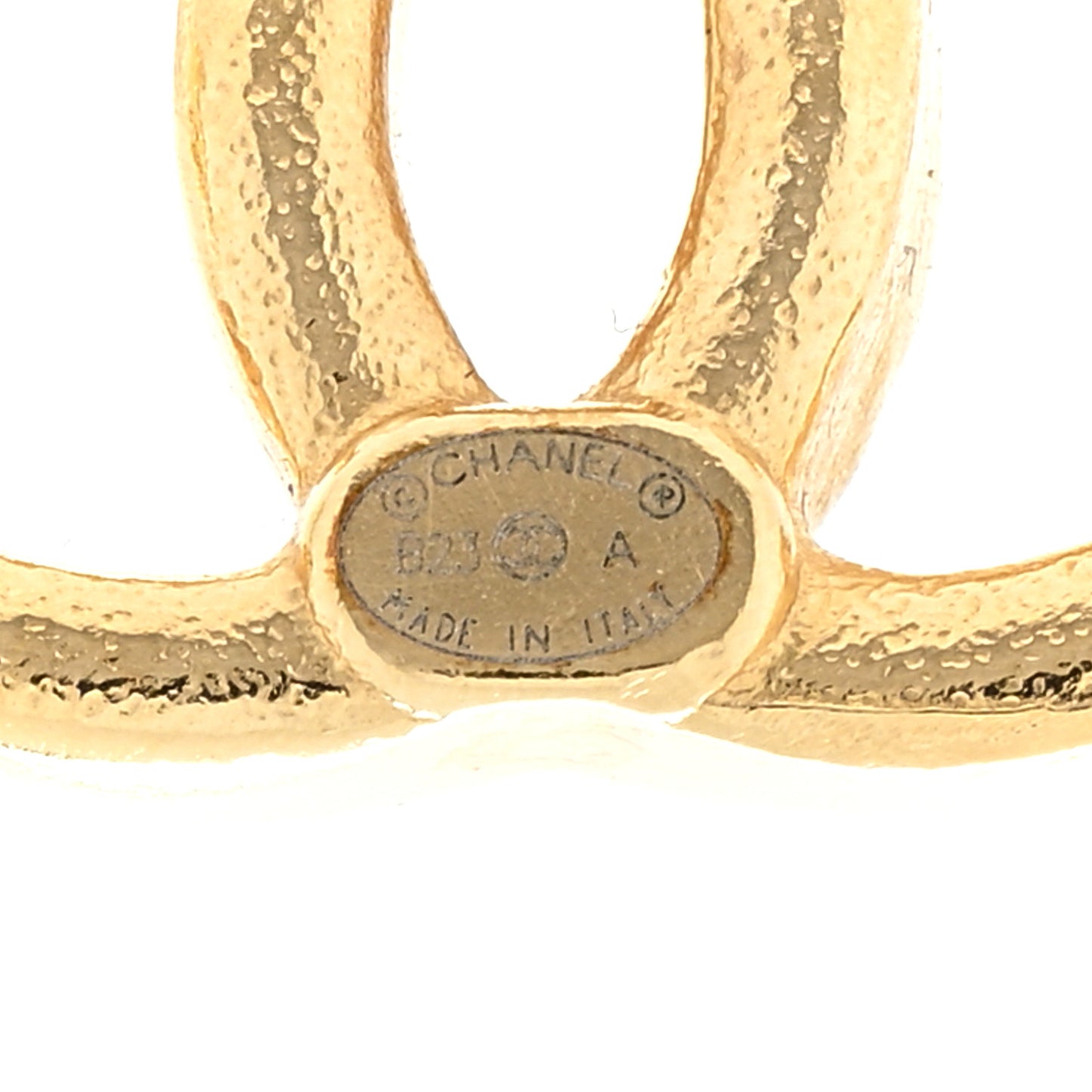 Metal Tweed Effect CC Earrings Gold