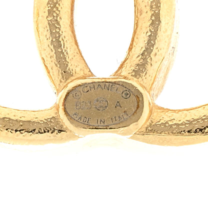 Chanel Metal Tweed Effect CC Earrings Gold 4 of 4