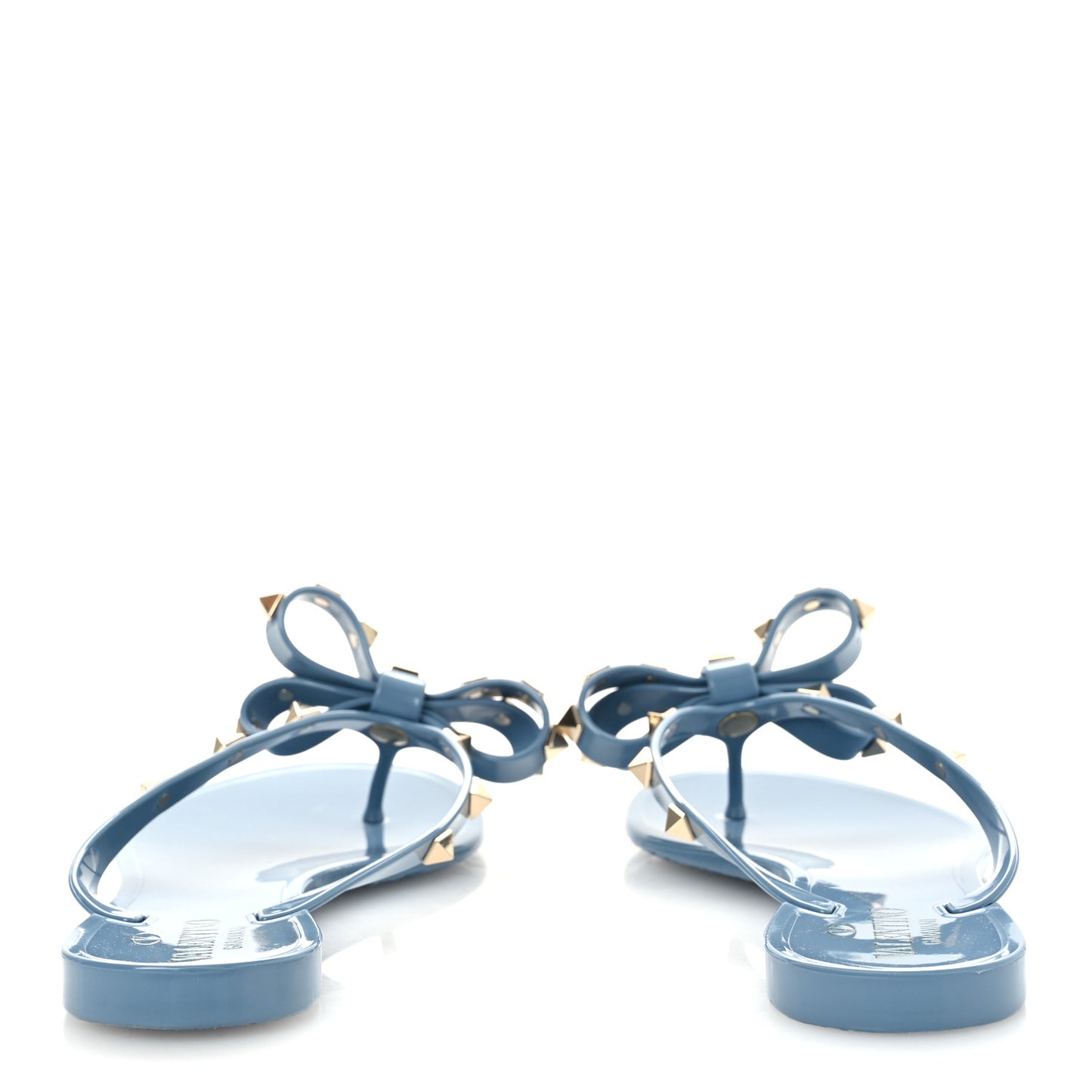 PVC Jelly Rockstud Bow Thong Sandals 38 Grey Sky