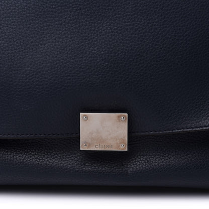 Celine Drummed Calfskin Suede Medium Trapeze Navy Blue 7 of 16