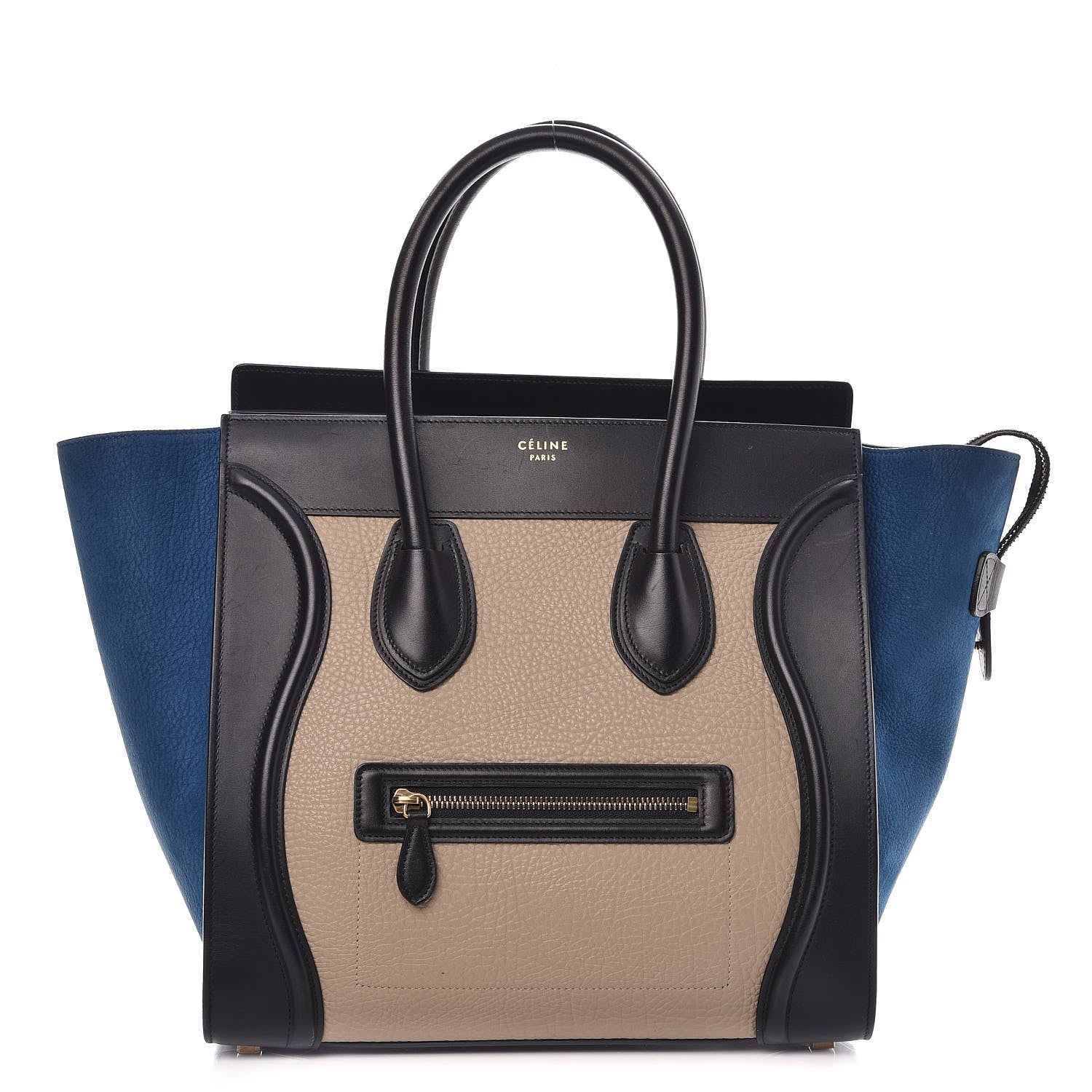 Celine Bullhide Calfskin Suede Mini Tri-Color Luggage Beige 1 of 17