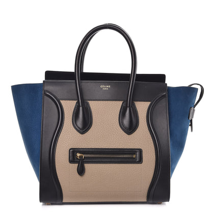 Celine Bullhide Calfskin Suede Mini Tri-Color Luggage Beige 1 of 17