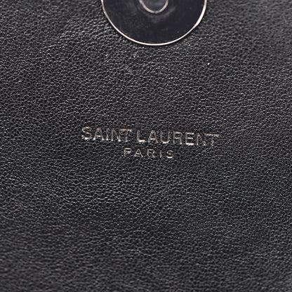Saint Laurent Sheepskin Matelasse Chevron Monogram Medium College Bag Black 8 of 11