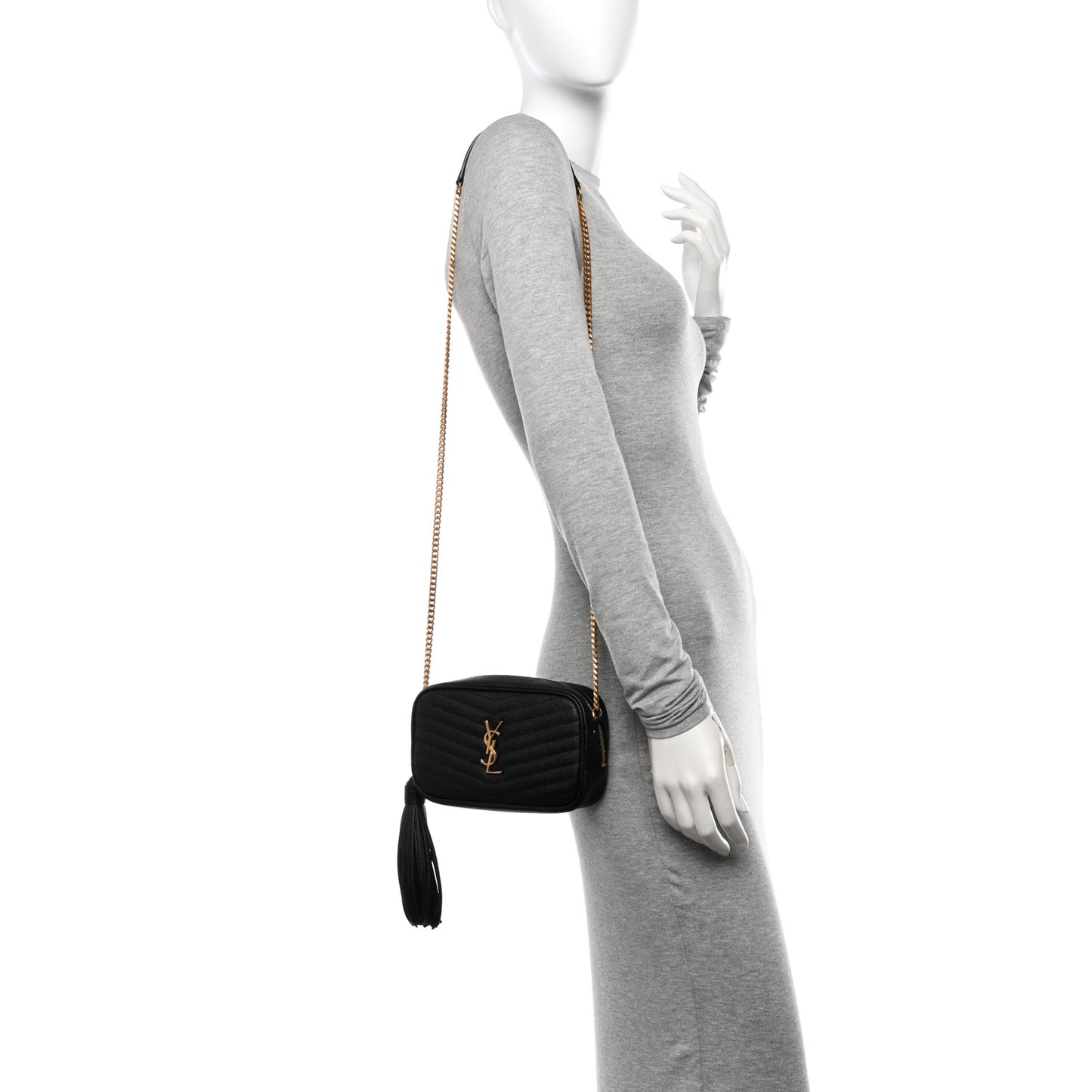 Grain De Poudre Matelasse Monogram Mini Lou Camera Bag Black