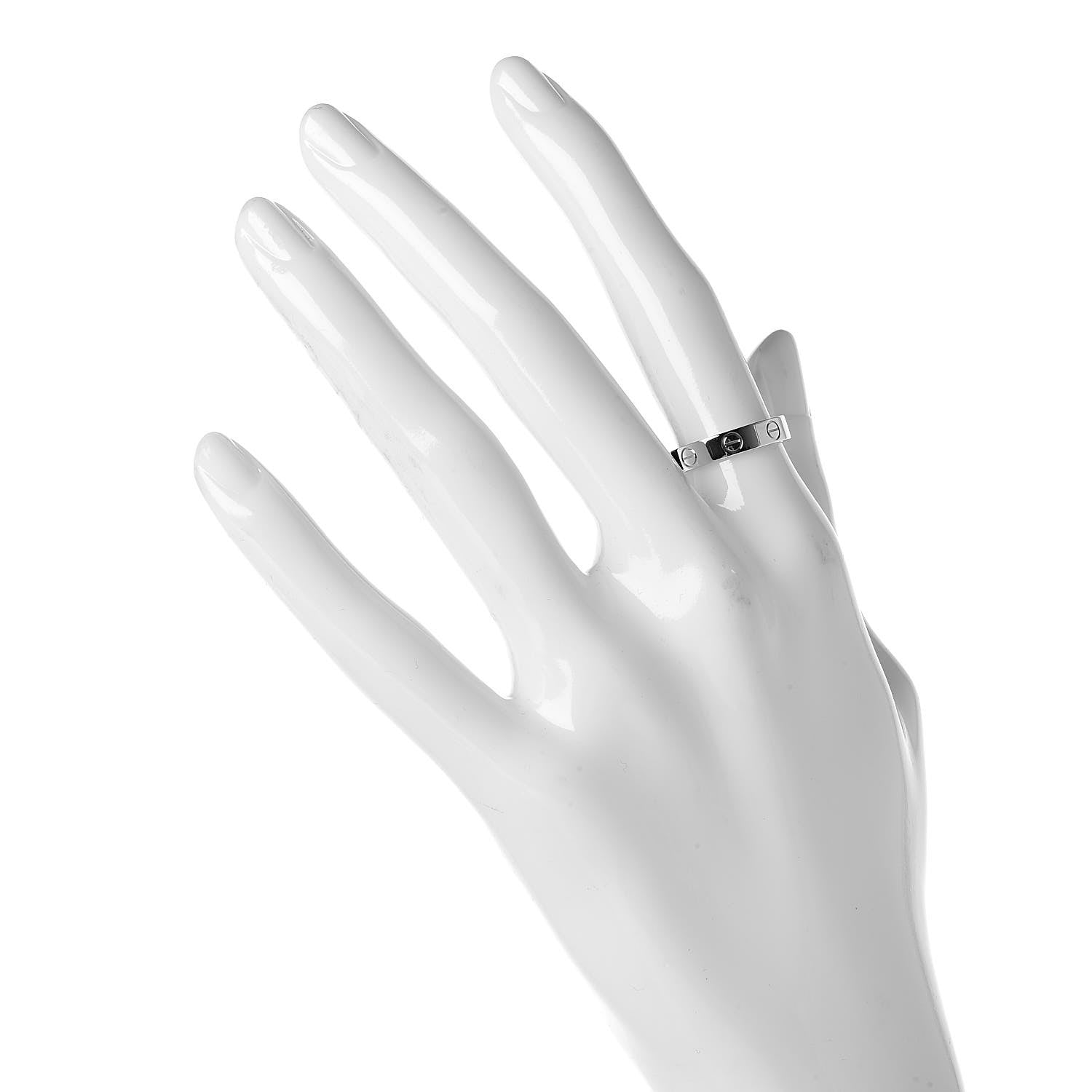 Cartier 18K White Gold 3.5mm LOVE Wedding Band Ring 50 5.25 2 of 4