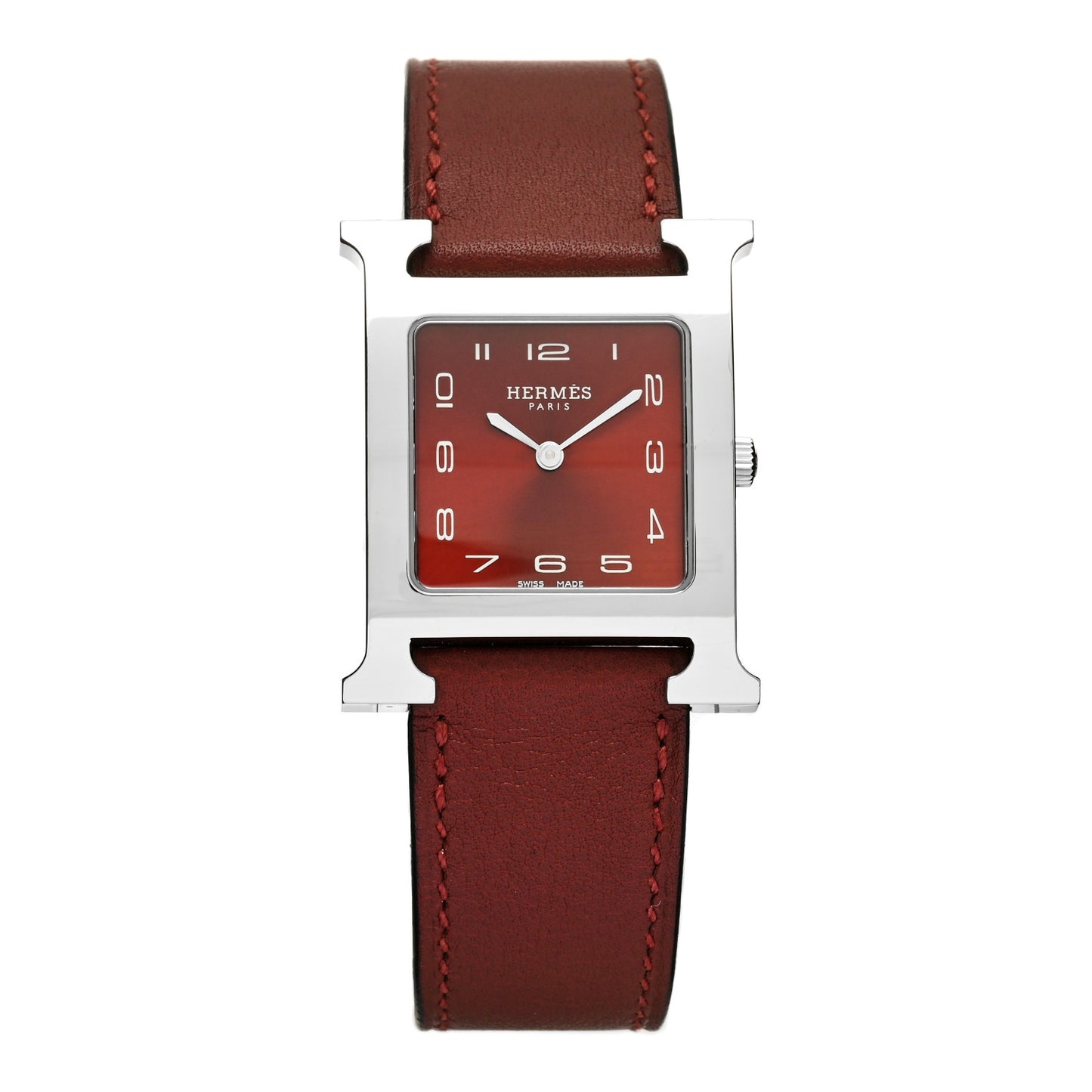 Stainless Steel Swift 26mm Heure H Hour Quartz Watch Rouge