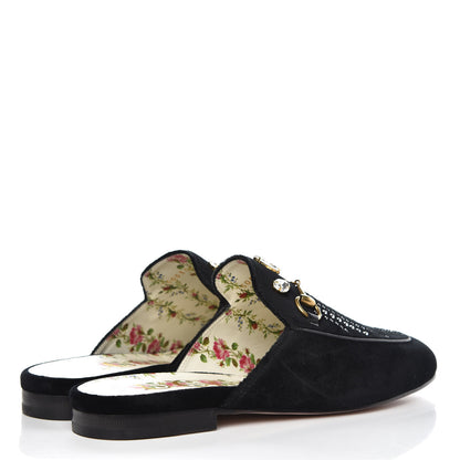 Gucci Velvet Marquise Crystals Womens Princetown Slippers 38.5 Black 4 of 9