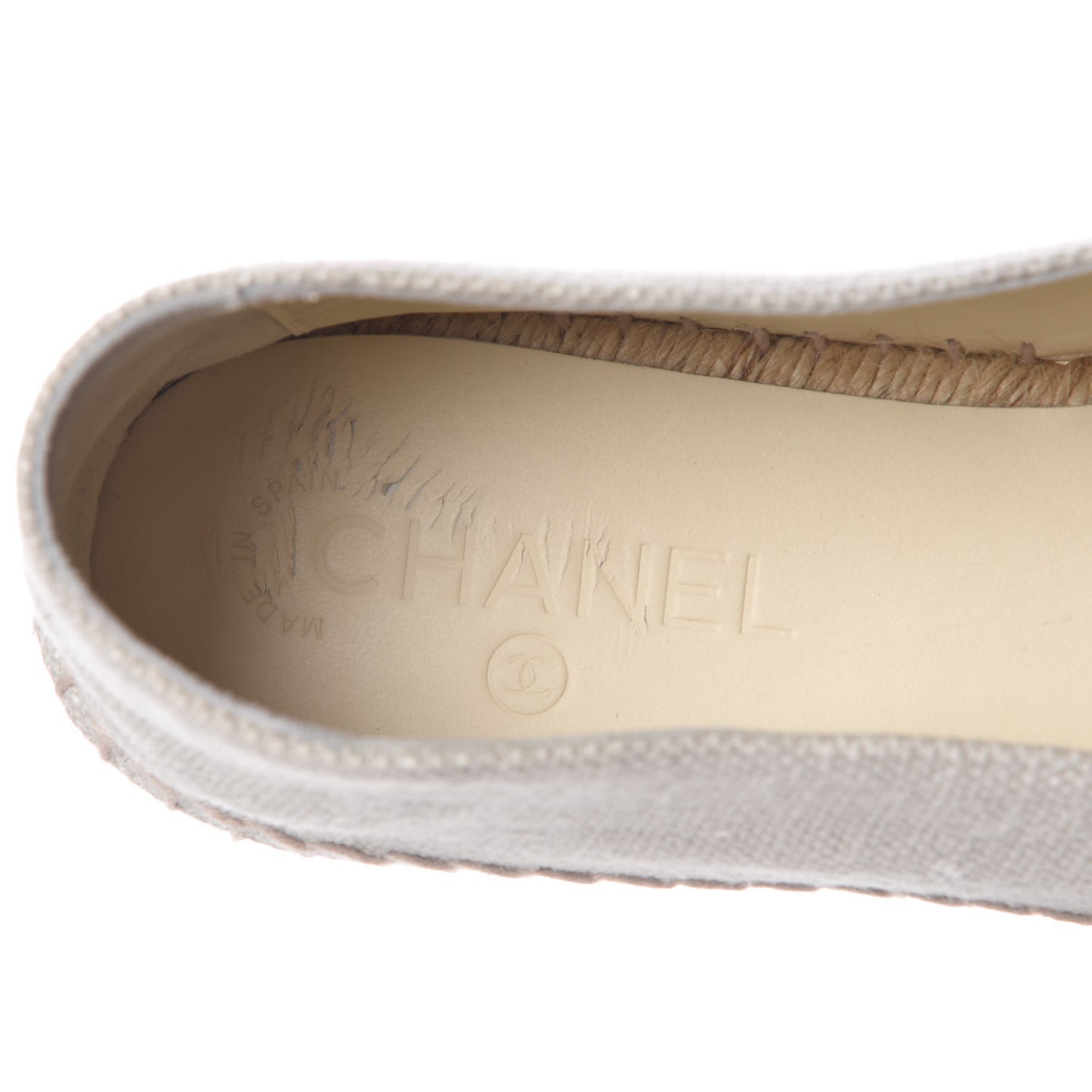 Linen CC Espadrilles 42 White Black