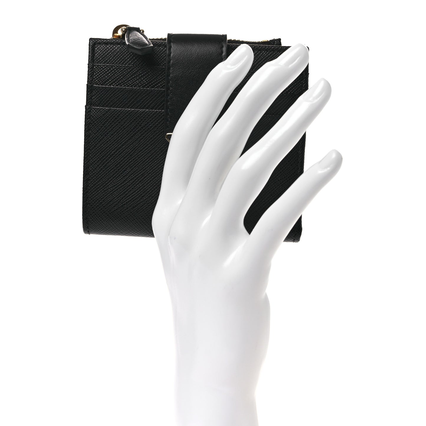 Saffiano Small Triangle Wallet Black