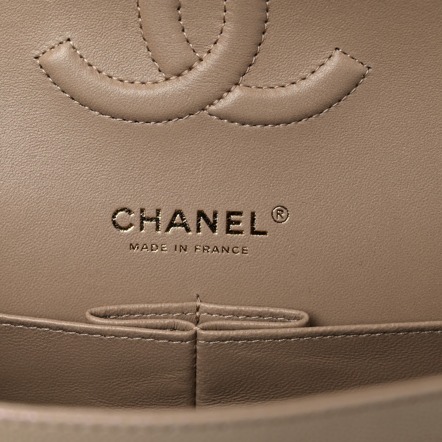 Chanel Iridescent Caviar Quilted Medium Double Flap Dark Beige 6 of 11
