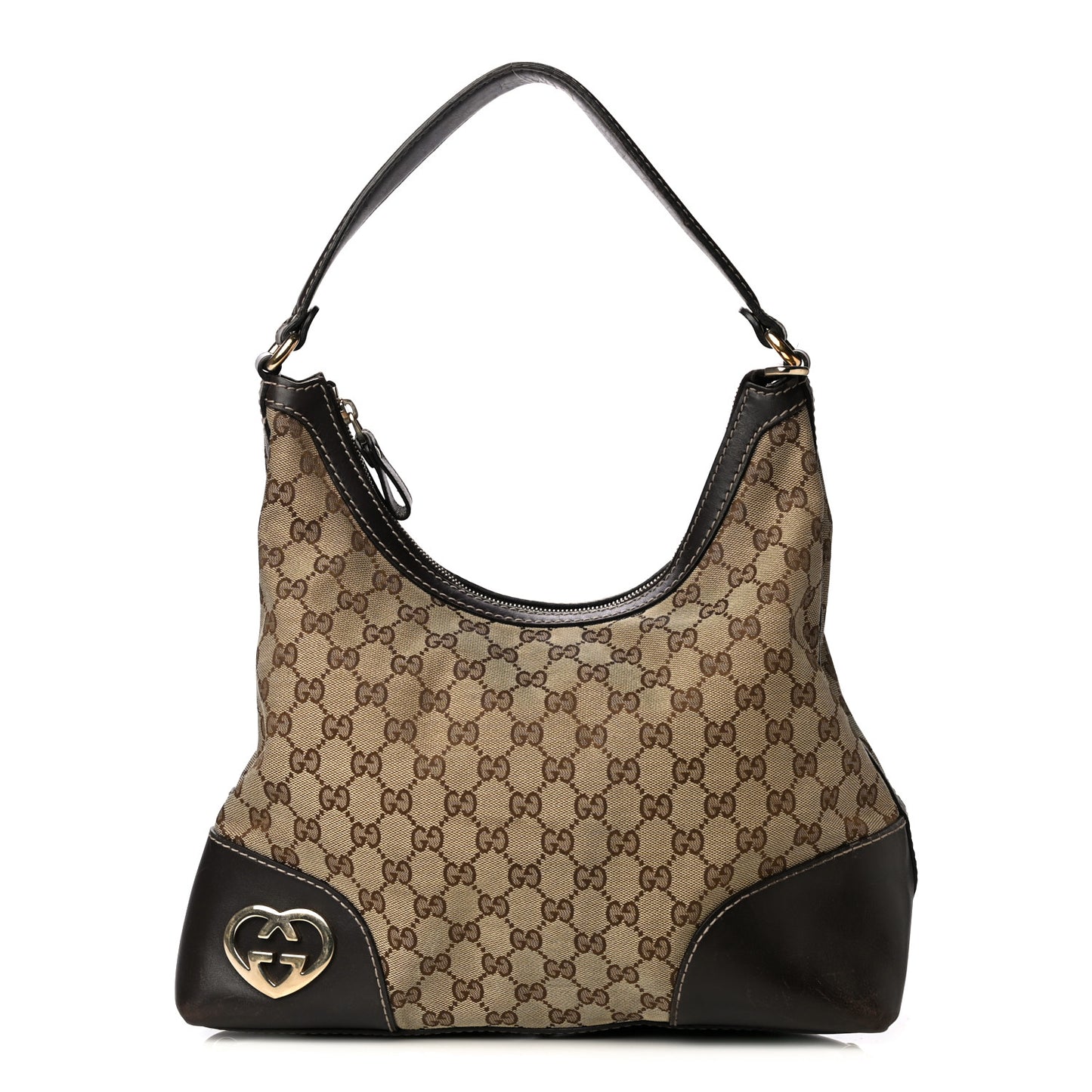 Monogram Medium Lovely Heart Hobo Brown