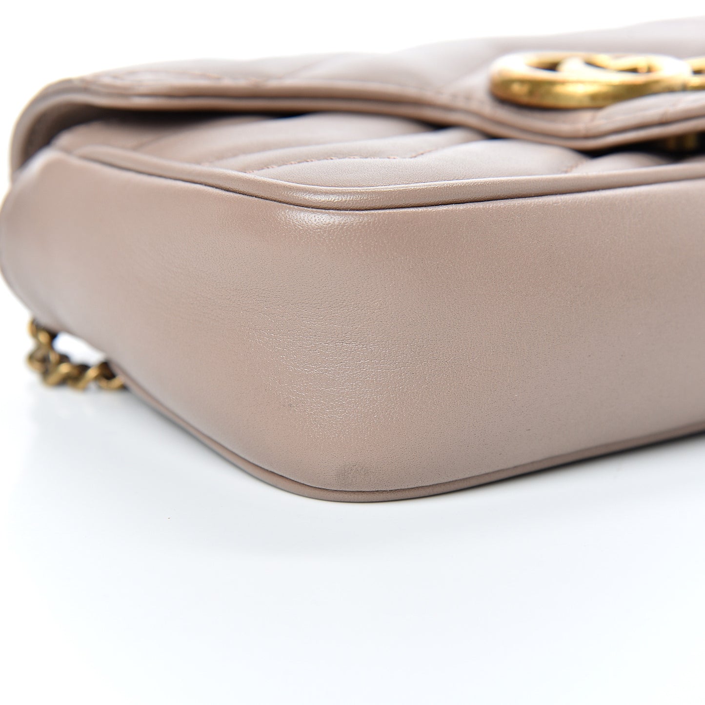 Calfskin Matelasse Super Mini GG Marmont Shoulder Bag Porcelain Rose