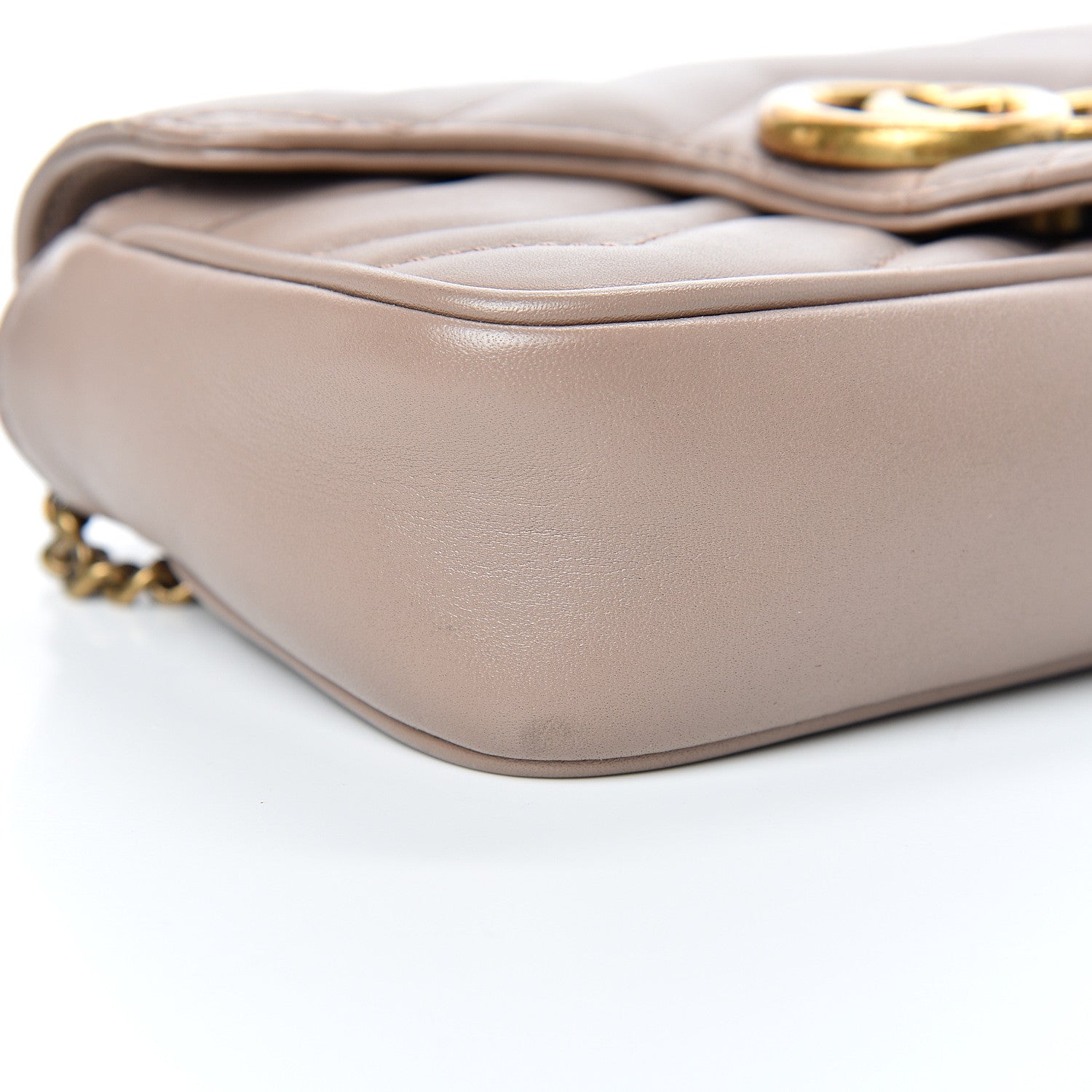 Gucci Calfskin Matelasse Super Mini GG Marmont Shoulder Bag Porcelain Rose 8 of 18