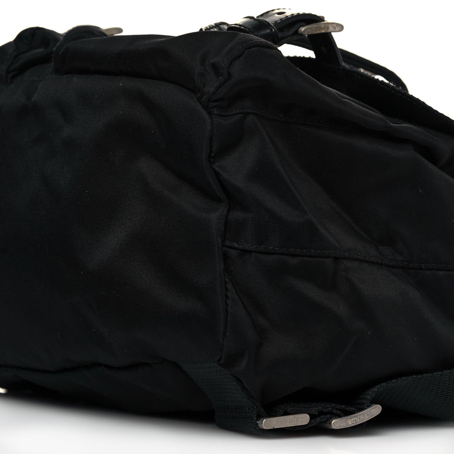 Nylon Vela Double Buckle Backpack Black