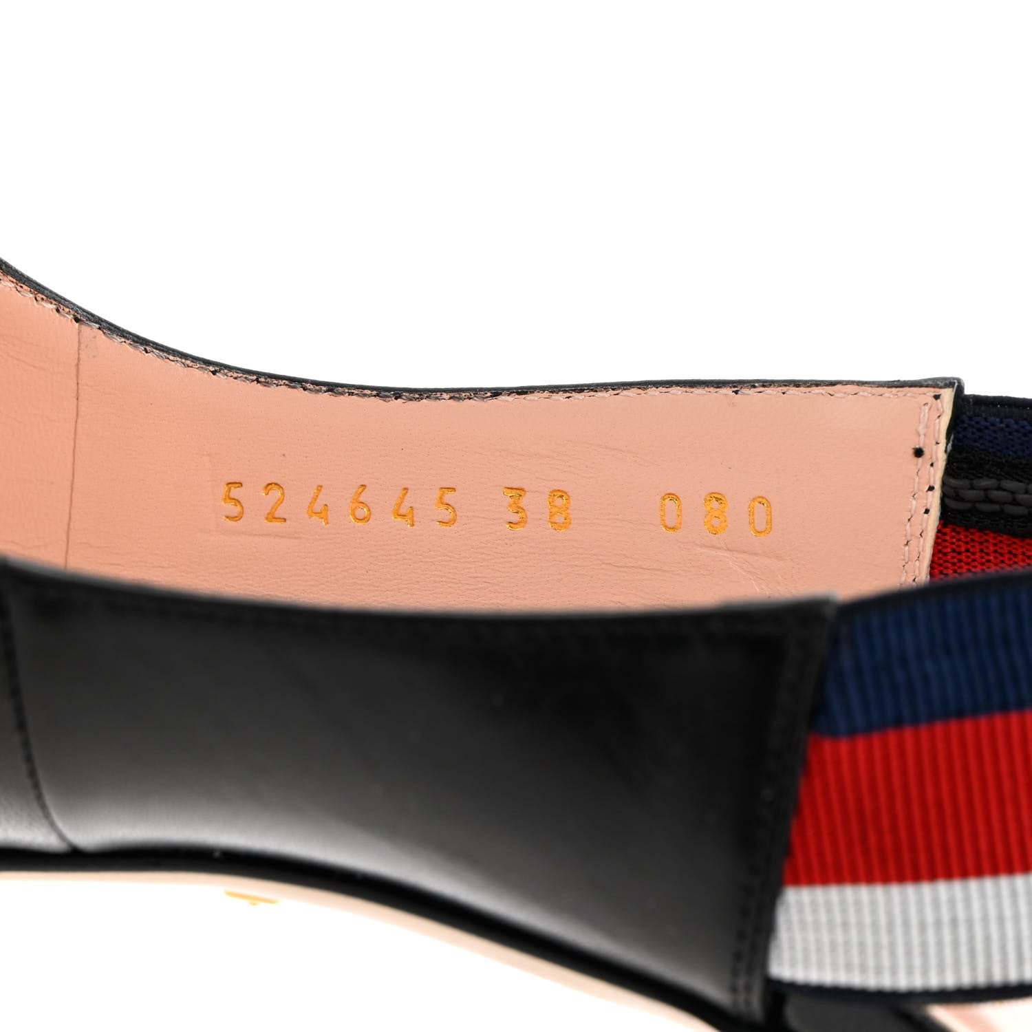 Gucci Malaga Kid Web Sylvie High Heel Slingback Pumps 38 Black 6 of 15