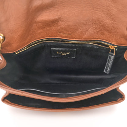Saint Laurent Crinkled Calfskin Matelasse Monogram Medium Niki Chain Satchel Caramel 5 of 14
