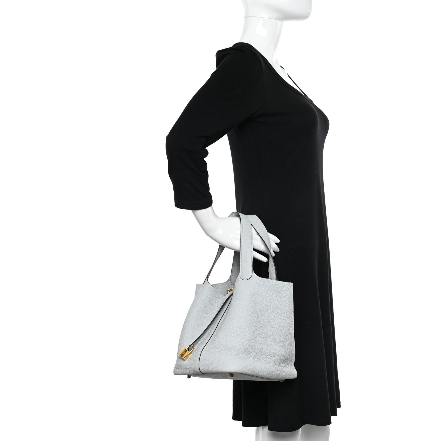 Hermes Taurillon Clemence Picotin Lock 22 MM Bleu Pale 2 of 11