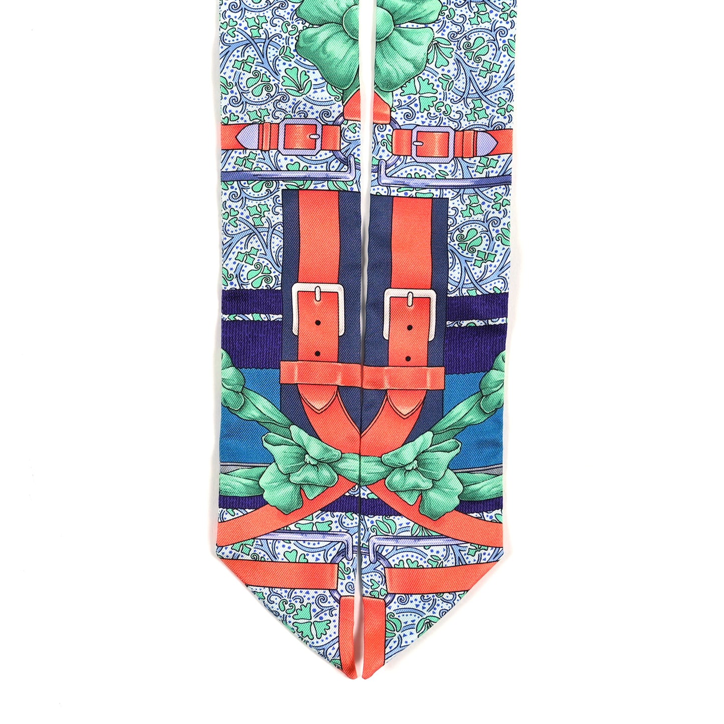 Silk Grand Manege Fleuri Twilly Vert Cobalt Corail