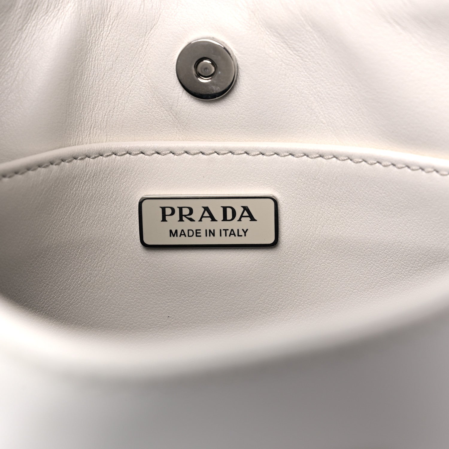 Prada Spazzolato Cleo Shoulder Bag White 6 of 9