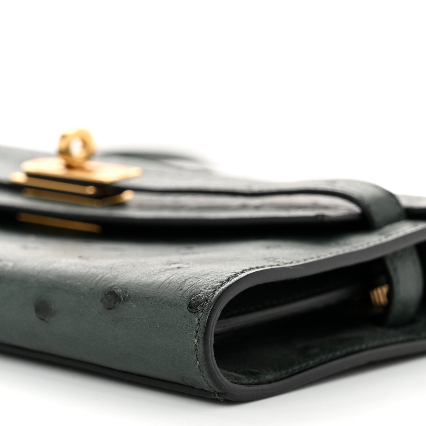 Ostrich Kelly Wallet To Go Vert Titien