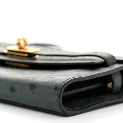 Hermes Ostrich Kelly Wallet To Go Vert Titien 10 of 11