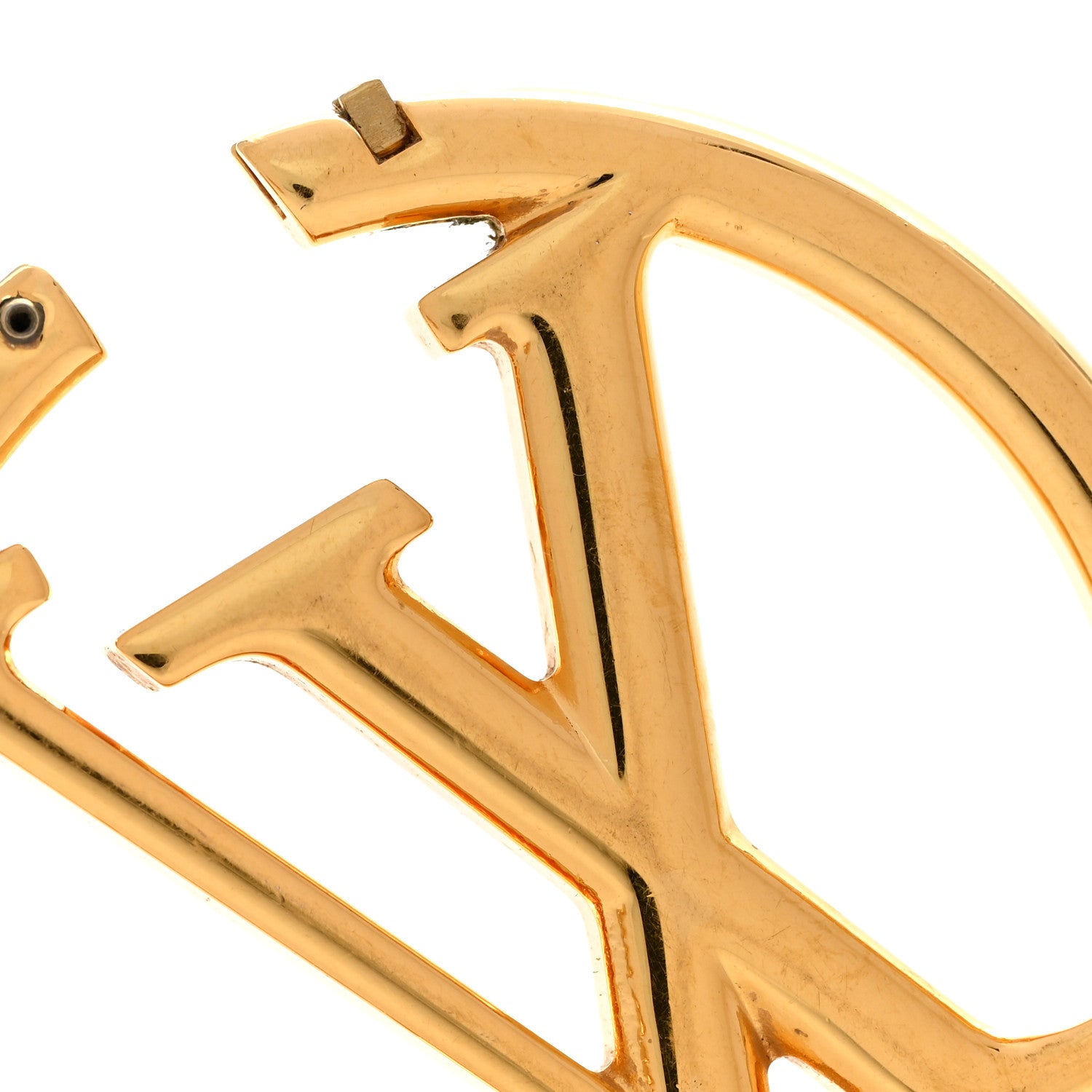 Louis Vuitton Metal Louise Hoop Earrings Gold 5 of 6